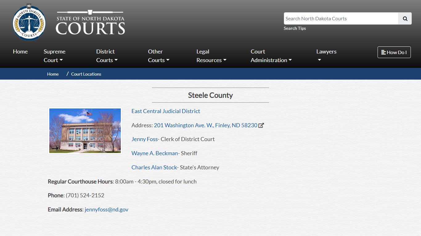 North Dakota Court System - Steele County - North Dakota Supreme Court