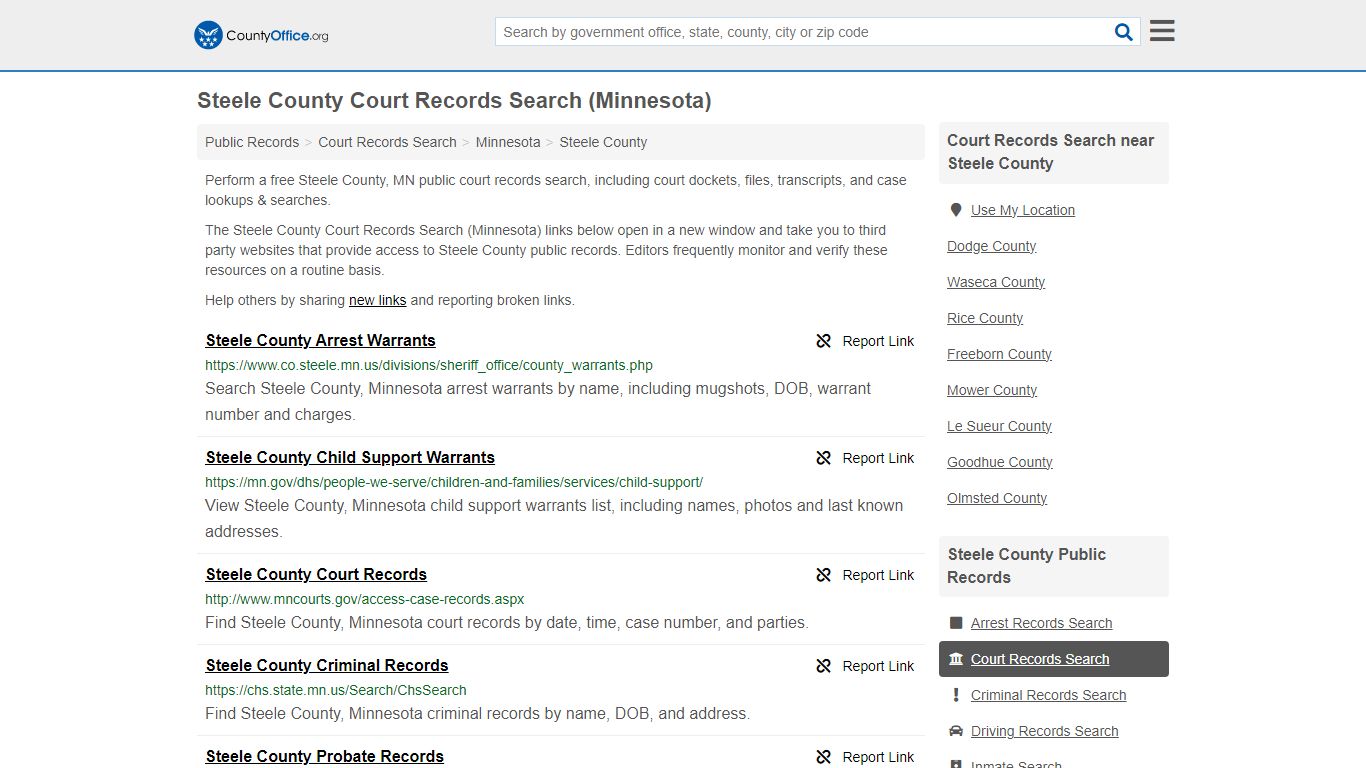 Steele County Court Records Search (Minnesota) - County Office
