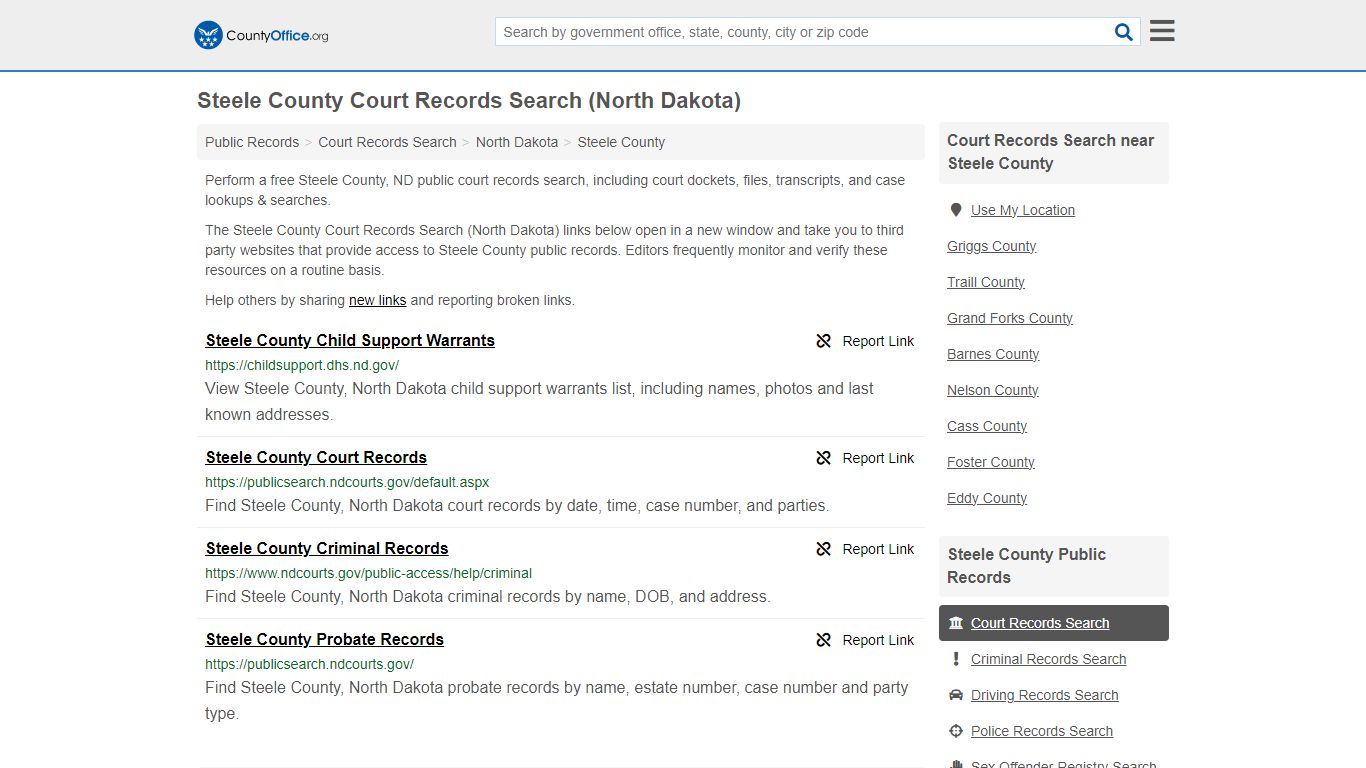 Steele County Court Records Search (North Dakota) - County Office