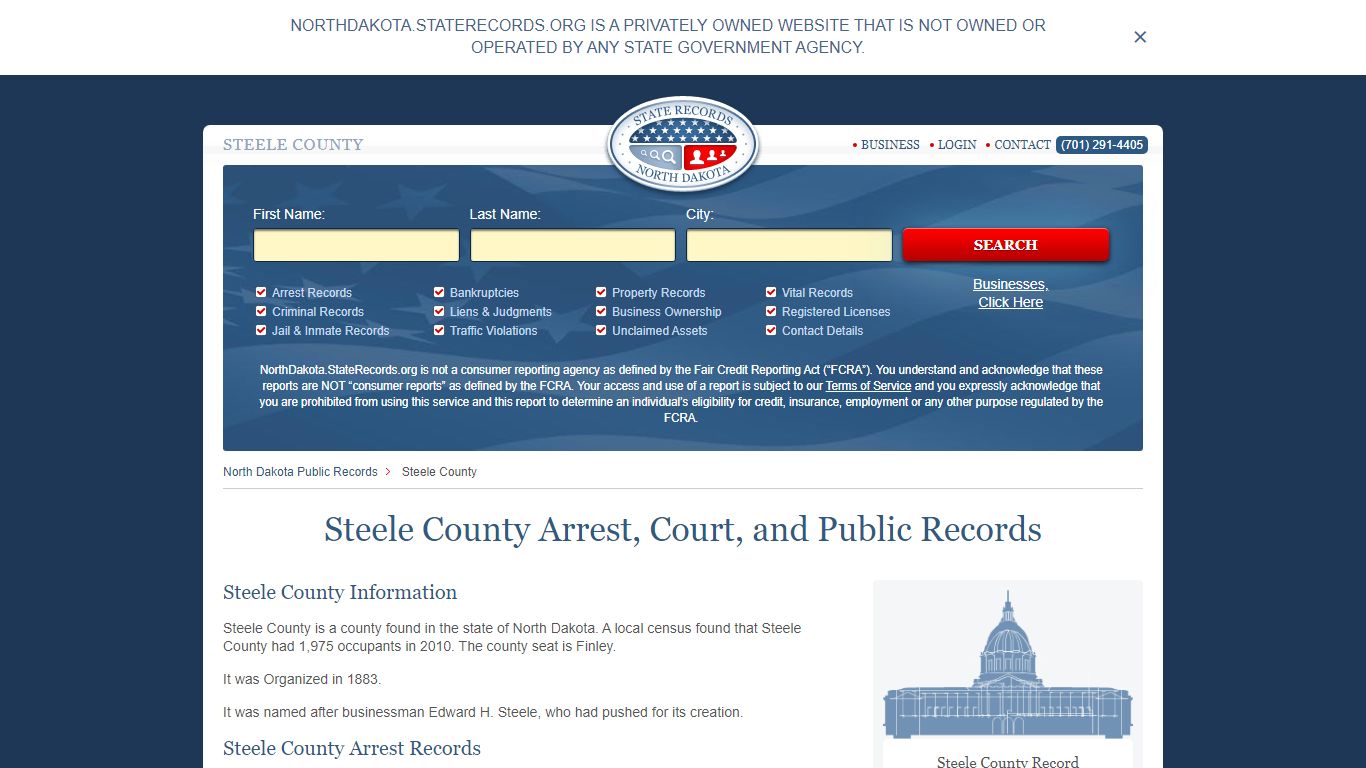 Steele County Arrest, Court, and Public Records